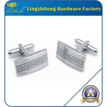 Silver Polido Rose Tungstênio Inlaid Cufflinks